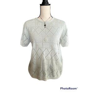 Alfred Dunner Short Sleeve Green Ombre Sweater Womens Size M